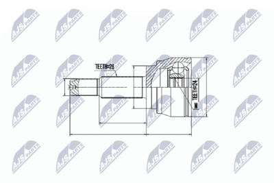 Zestaw przegubu, wał napędowy NTY NPZ-DW-025