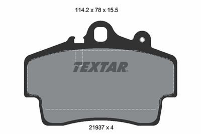 Комплект тормозных колодок, дисковый тормоз TEXTAR 2193702 для PORSCHE CAYMAN