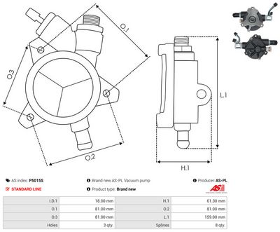 POMPA VACUUM SISTEM DE FRANARE AS-PL P5015S 2