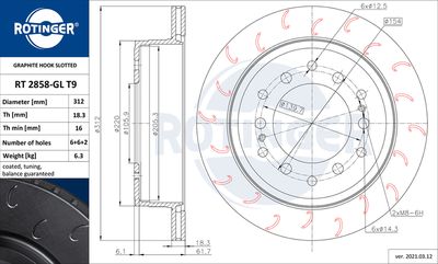 Tarcza hamulcowa ROTINGER RT 2858-GL T9