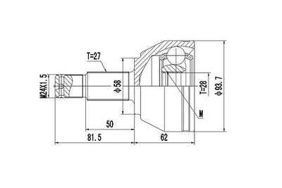 DYNAMATRIX DCV817044 ШРУС  для PEUGEOT 807 (Пежо 807)