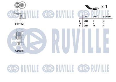 SET CUREA TRANSMISIE CU CANELURI RUVILLE 570160 1