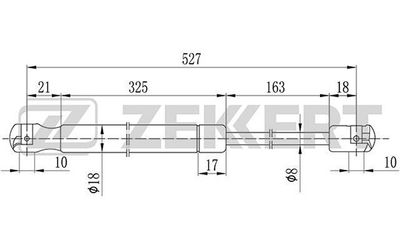 Газовая пружина, крышка багажник ZEKKERT GF-2090 для JEEP COMPASS