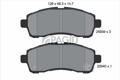 комплект спирачно феродо, дискови спирачки PAGID T2333N