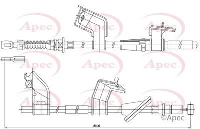 Cable Pull, parking brake APEC CAB1148