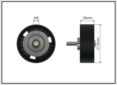 kreipiantysis skriemulys, V formos rumbuotas diržas 500347 SC CAFFARO