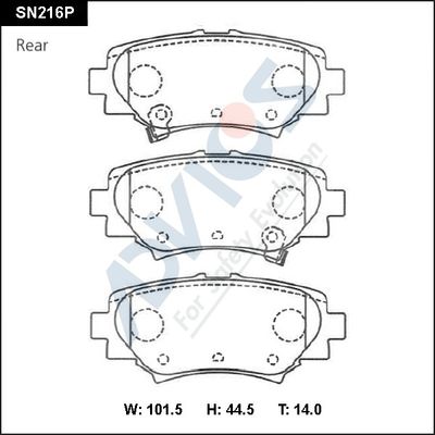 Комплект тормозных колодок, дисковый тормоз ADVICS SN216P для MAZDA 3