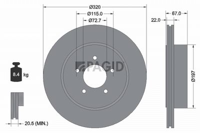 Tarcza hamulcowa PAGID 54772NC