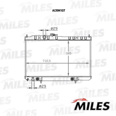 Радиатор, охлаждение двигателя MILES ACRM107