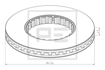 Bromsskiva PE AUTOMOTIVE 146.222-10A