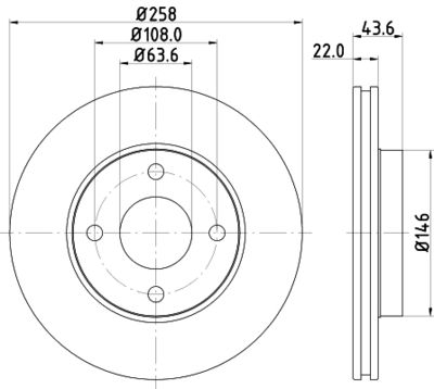 Тормозной диск HELLA 8DD 355 106-431 для FORD FUSION