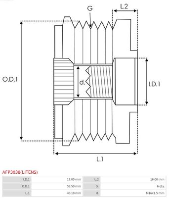 Alternator Freewheel Clutch AFP3038(LITENS)