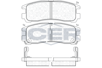 Комплект тормозных колодок, дисковый тормоз ICER 141192 для BUICK CENTURY