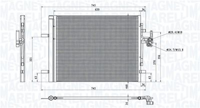 MAGNETI MARELLI 350203873000 Радиатор кондиционера  для VOLVO V60 (Вольво В60)