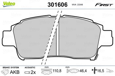 Brake Pad Set, disc brake 301606