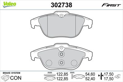 Brake Pad Set, disc brake 302738