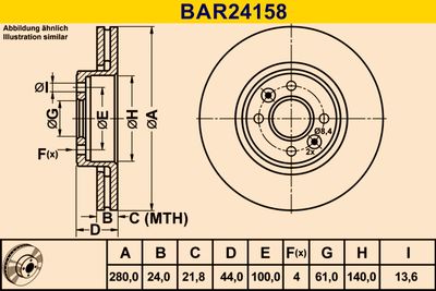 BARUM BAR24158 Гальмівні диски 