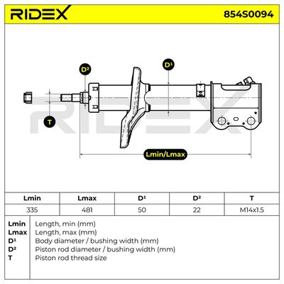 амортисьор RIDEX 854S0094
