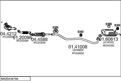 SISTEM DE ESAPAMENT MTS MAZD43679A016865