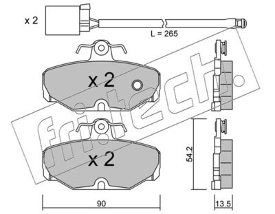 fri.tech. 097.1W Тормозные колодки и сигнализаторы для FORD SCORPIO II (GFR, GGR) 2.0 i