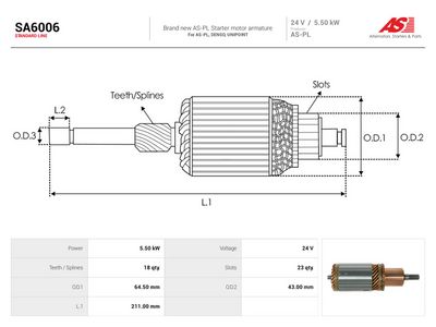 Reläankare, startmotor AS-PL SA6006