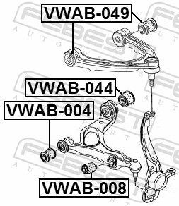 Mounting, control/trailing arm VWAB-049