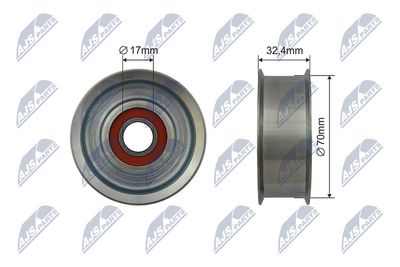 Įtempiklio skriemulys, V formos rumbuotas diržas