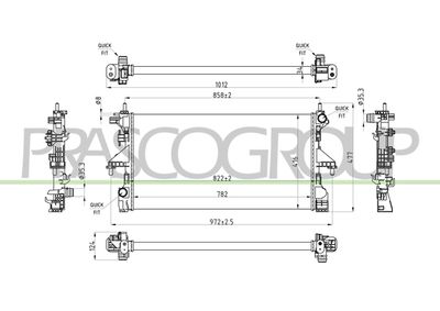 Радиатор, охлаждение двигателя PRASCO CI954R001 для FIAT DUCATO