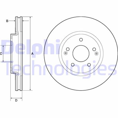 DELPHI BG4809C Тормозные диски для SSANGYONG ACTYON
