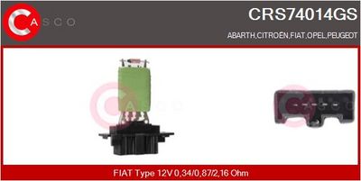 Odpor, vnitřní tlakový ventilátor CASCO CRS74014GS
