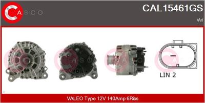 CASCO CAL15461GS Генератор для VW PASSAT B7 Variant (365)