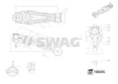 носач, окачване на колелата SWAG 33 11 1955