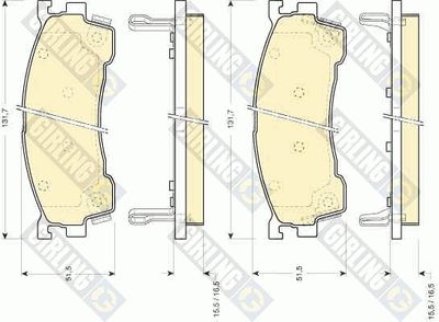 Комплект тормозных колодок, дисковый тормоз GIRLING 6111399 для MAZDA MX-6