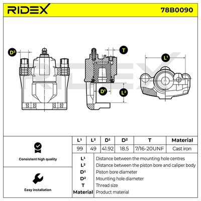 спирачен апарат RIDEX 78B0090