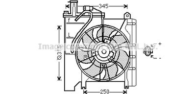 AVA QUALITY COOLING TO7552 Вентилятор системы охлаждения двигателя  для PEUGEOT 107 (Пежо 107)