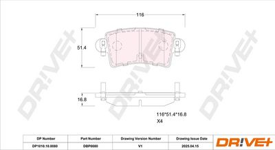 BREMSBELAGSATZ SCHEIBENBREMSE DR!VE+ DP1010100080 2