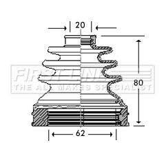 Bellow, drive shaft FIRST LINE FCB2786