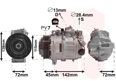 Kompressor, klimatanläggning VAN WEZEL 3000K635