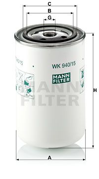 Bränslefilter MANN-FILTER WK 940/15