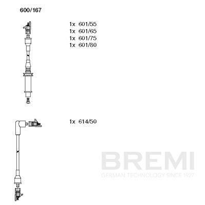 комплект запалителеи кабели BREMI 600/167