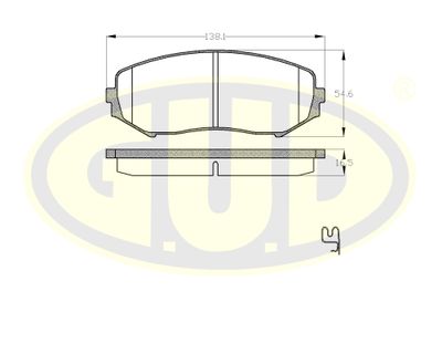 G.U.D. GBP122502 Тормозные колодки и сигнализаторы  для SUZUKI GRAND VITARA (Сузуки Гранд витара)