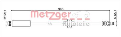METZGER 4111627 Тормозной шланг  для CHEVROLET AVEO (Шевроле Авео)