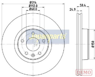 спирачен диск JAPANPARTS DI-0927C