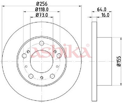 спирачен диск ASHIKA 60-00-0267C
