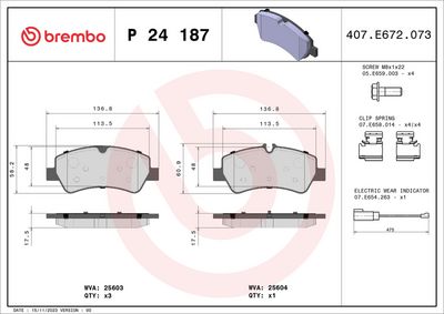 Brake Pad Set, disc brake P 24 187