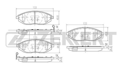 Комплект тормозных колодок, дисковый тормоз ZEKKERT BS-2462 для CHEVROLET SPARK