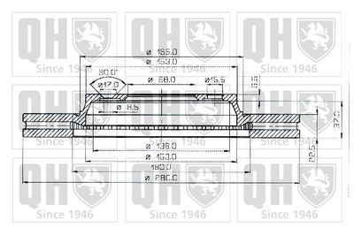 QUINTON HAZELL BDC3515 Тормозные диски для SAAB (Сааб)
