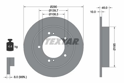 Тормозной диск TEXTAR 92237300 для SUZUKI JIMNY