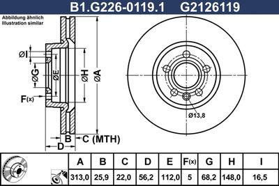 GALFER B1.G226-0119.1 Гальмівні диски 