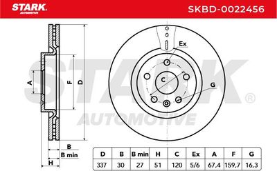 спирачен диск STARK SKBD-0022456